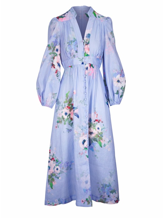 Zimmermann Dresses & Skirts - NWT Zimmermann Everley Light Blue Floral Button-Down Maxi Dress